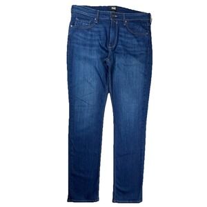 Paige Lennox Jeans Men's Sz 34x34 Dark Wash Slim Fit Straight Leg Stretch USA